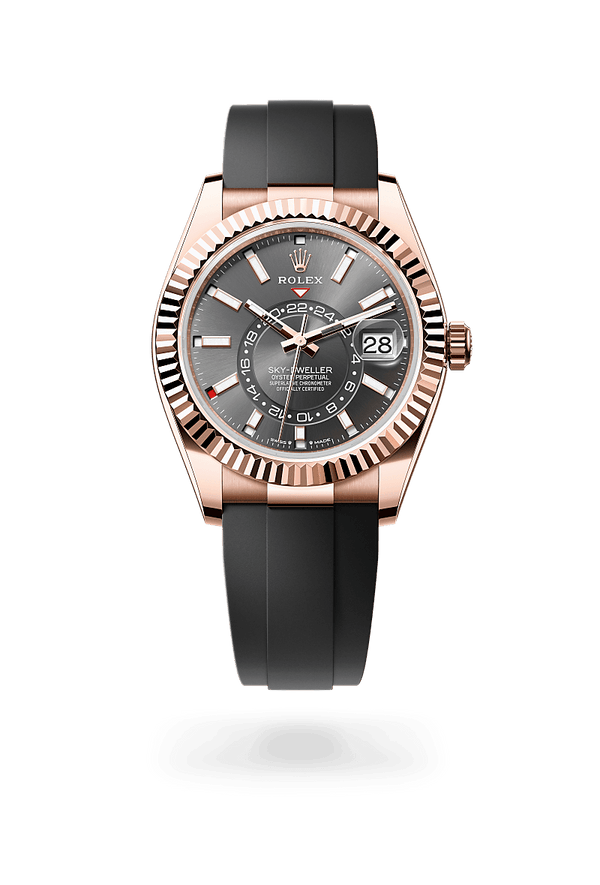 rolex Sky-Dweller in 18 ct Everose gold, M336235-0004 - Zadok Jewelers
