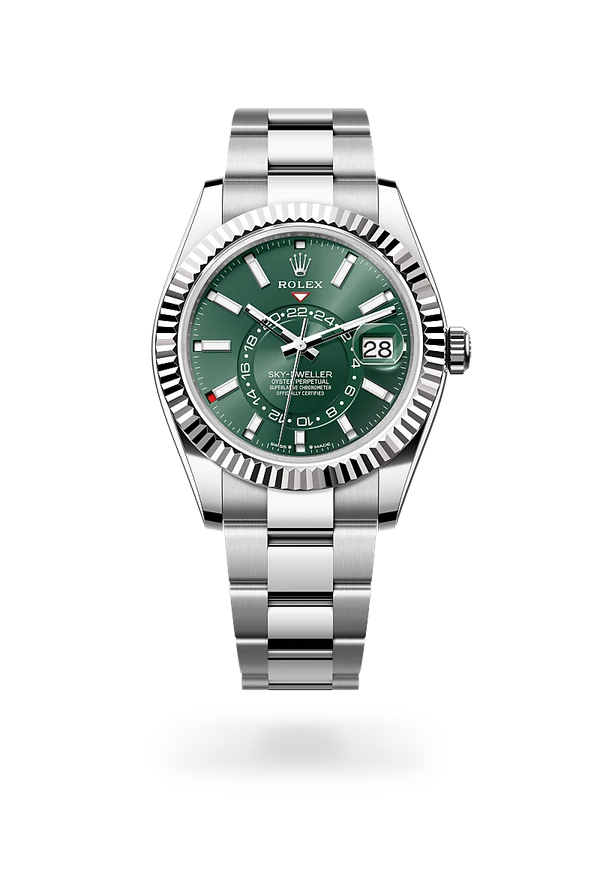 rolex Sky-Dweller in White Rolesor - combination of Oystersteel and white gold, M336934-0001 - Zadok Jewelers