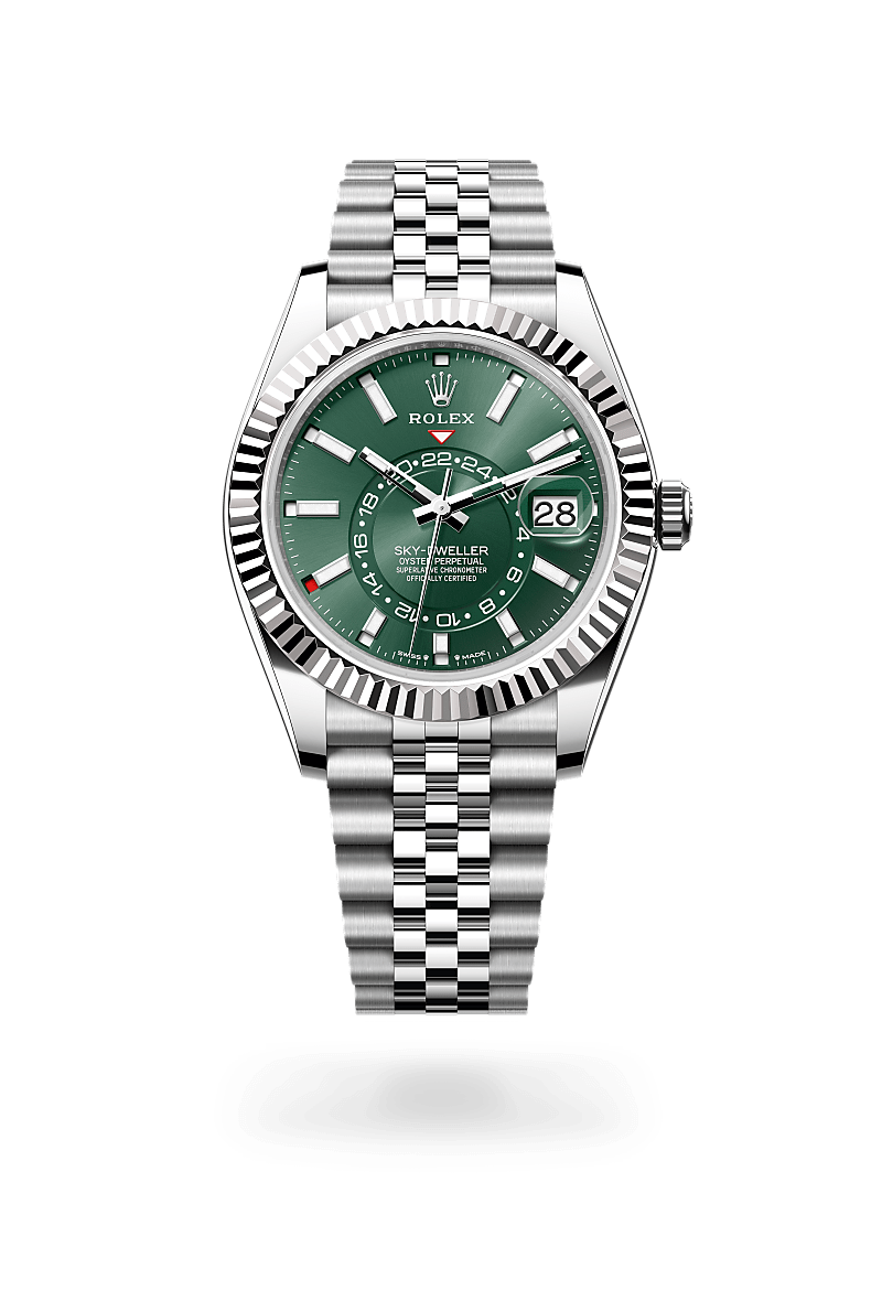 rolex Sky-Dweller in White Rolesor - combination of Oystersteel and white gold, M336934-0002 - Zadok Jewelers