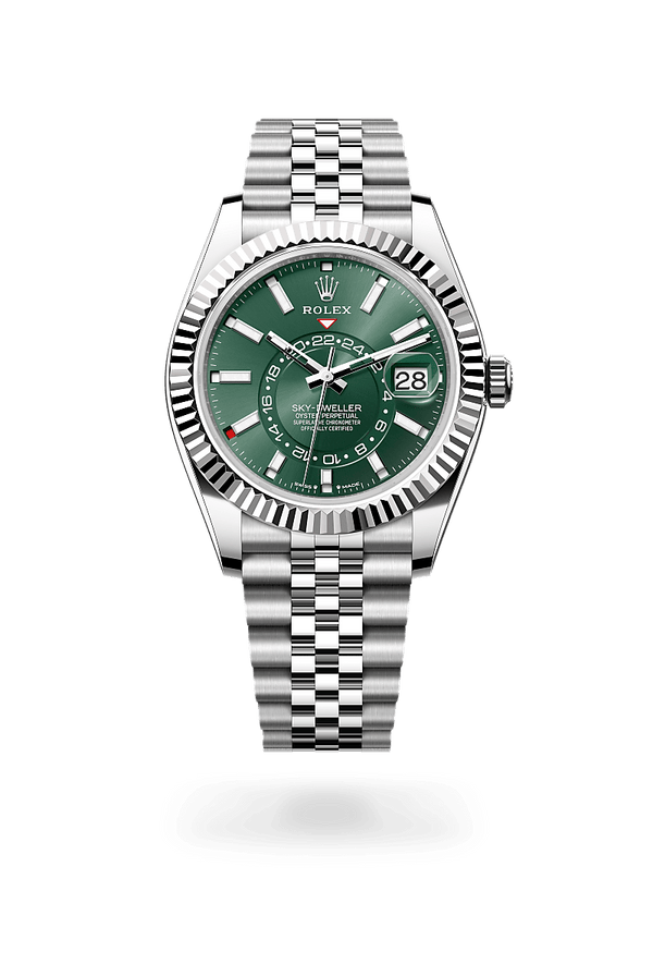 rolex Sky-Dweller in White Rolesor - combination of Oystersteel and white gold, M336934-0002 - Zadok Jewelers
