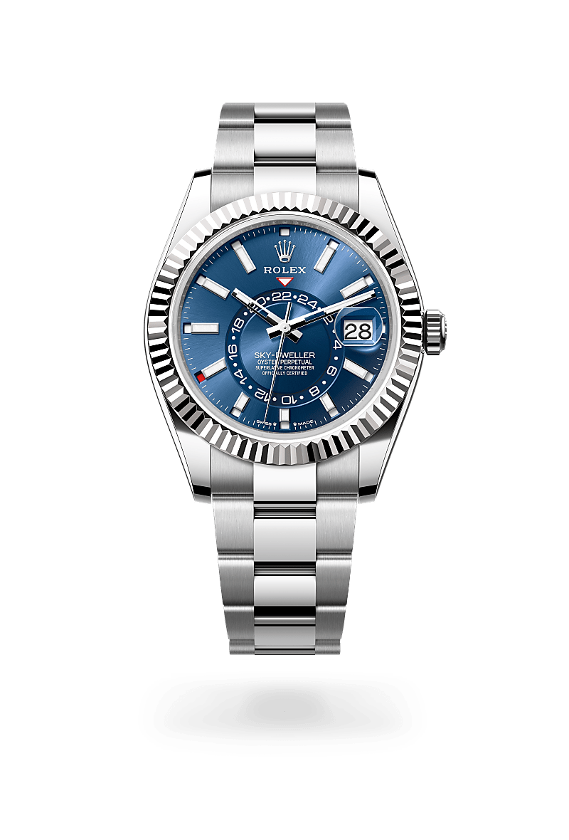 rolex Sky-Dweller in White Rolesor - combination of Oystersteel and white gold, M336934-0005 - Zadok Jewelers