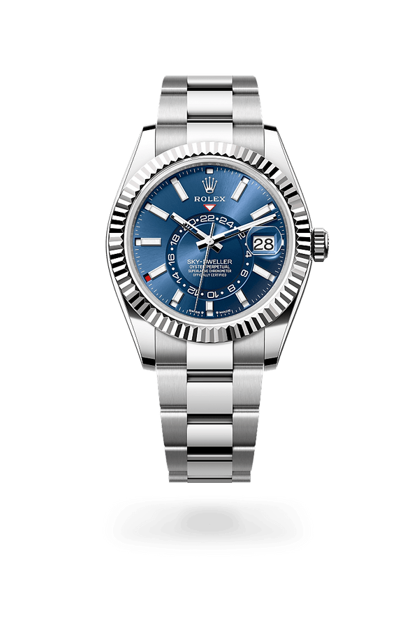 rolex Sky-Dweller in White Rolesor - combination of Oystersteel and white gold, M336934-0005 - Zadok Jewelers