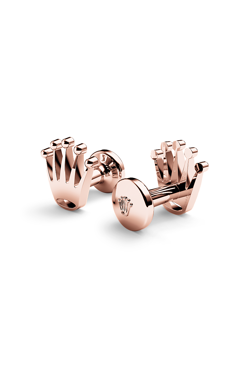 Rolex ‘Crown’ cufflinks Everose gold A1015