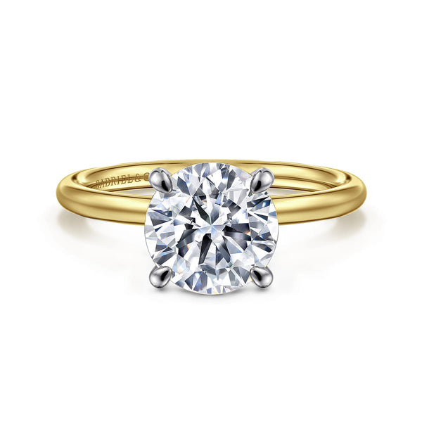 Tiana 14K Yellow-White Gold Round Solitaire Diamond Engagement Ring - 1