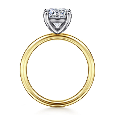 Tiana 14K Yellow-White Gold Round Solitaire Diamond Engagement Ring - 3