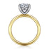 Tiana 14K Yellow-White Gold Round Solitaire Diamond Engagement Ring - 3