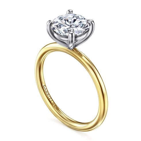 Tiana 14K Yellow-White Gold Round Solitaire Diamond Engagement Ring - 2