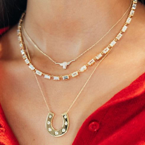 Horseshoe Diamond Necklace Large - 2