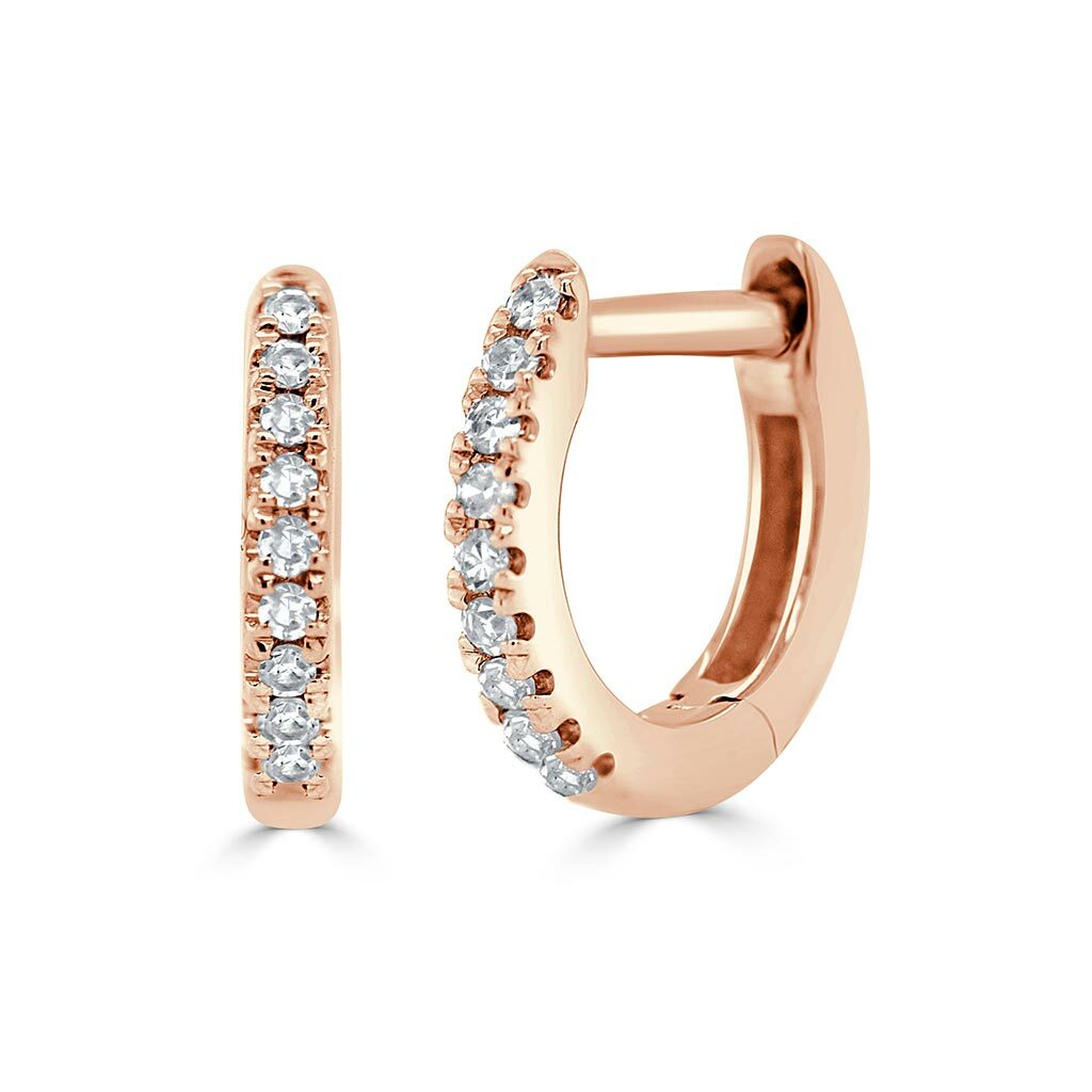 Zadok Collection Huggie 7mm Diamond Earrings 0.05ctw CE127 P